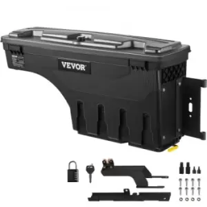 Image of VEVOR Truck Bed Storage Box, Lockable Lid, Waterproof ABS Wheel Well Tool Box 6.6 Gal/20 L with Password Padlock, Compatible with 2015-2020 Ford F150,