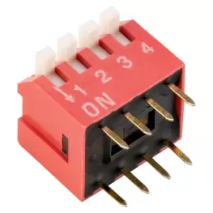 image of R-TECH 800031 DIL Switch, Piano Key 4-way 8-pin