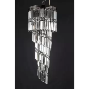 image of Impex Toronto 9 Light Gun Metal Smoked Crystal Flush Fitting