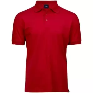 Image of Tee Jays Mens Luxury Stretch Pique Polo Shirt (L) (Red)