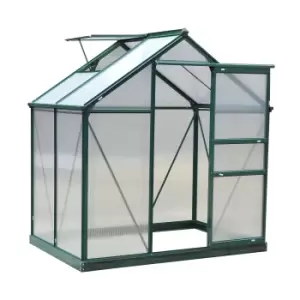 image of 6x4ft Walk-In Polycarbonate Greenhouse Plant Grow Galvanized