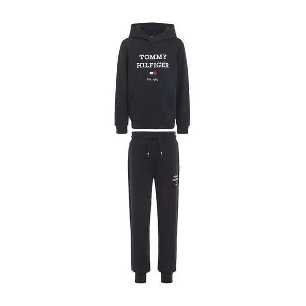 Image of Tommy Hilfiger Boys Th Logo Hoodie Sweatset - Navy, Size Age: 4 Years