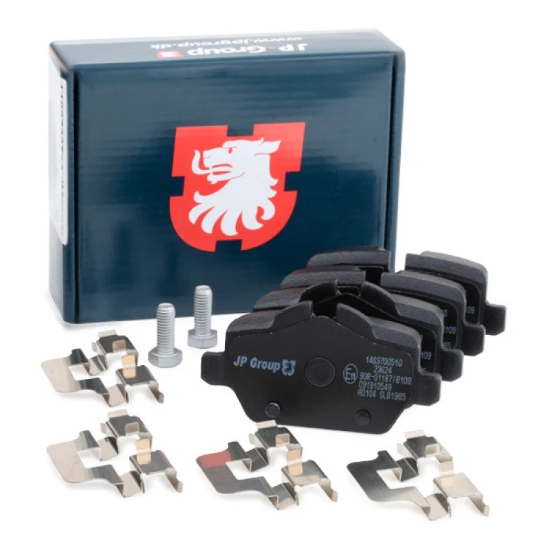 Image of JP GROUP 1463700510 Brake pad set JP Rear Axle, excl. wear warning contact Brake Pad Set,disc brake (402)