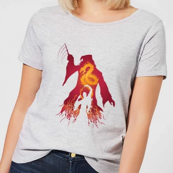 Image of Harry Potter Dumbledore Voldemort Womens T-Shirt - Grey - XL
