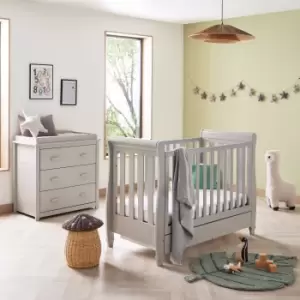 image of Babymore Eva 2 Piece Nursery Furniture Set Grey