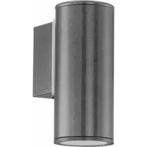 image of Loops - IP44 Outdoor Wall Light Anthracite Zinc Plated Steel 1 x 3W GU10 Bulb