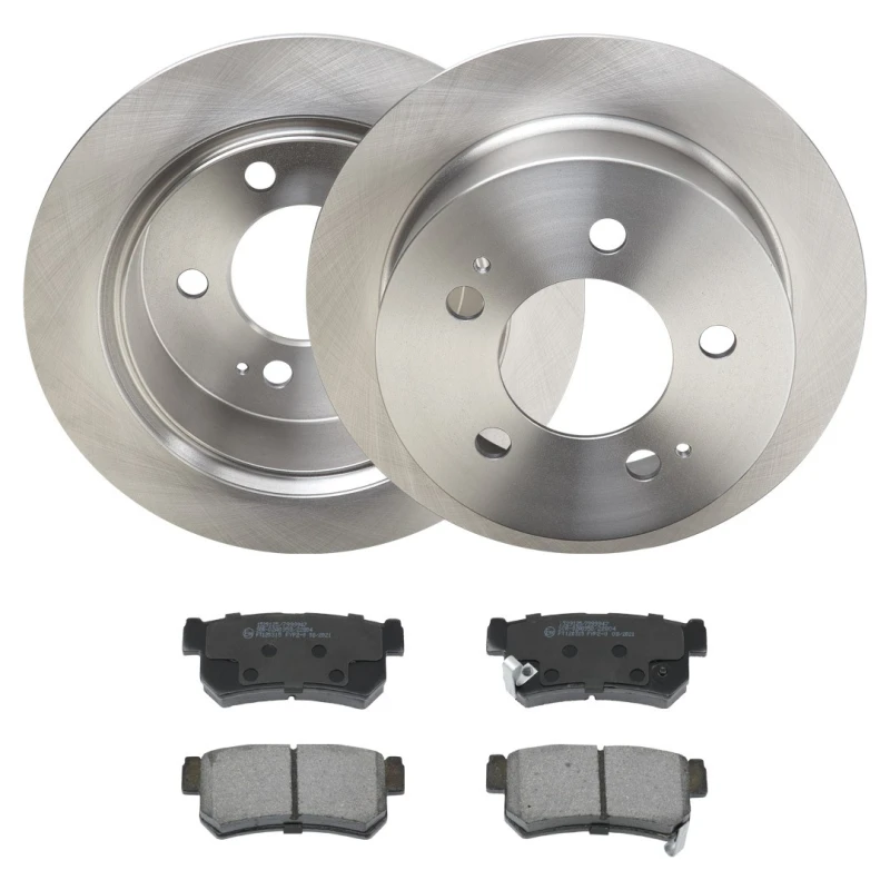 Image of RIDEX 3405B2188 Brake disc and pads set Rear Axle, Brake Disc Type: Solid, with acoustic wear warning Brake Set,disc brakes (3405)