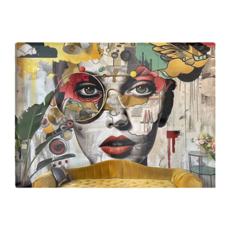Image of Warren Reed Designer Abstract Face Behind Sofa Chopping Board