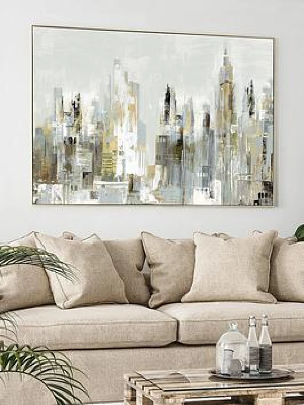 Image of City Limits by Valeria Mravyan Framed Canvas Gold