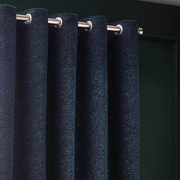 Image of Galaxy Room Darkening Eyelet Curtains Navy, Navy / 168 x 137cm