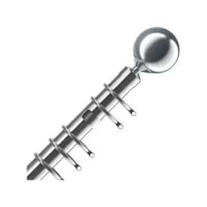 Image of Speedy IDC 28mm Nikola Curtain Pole Set, Satin Silver, 150cm