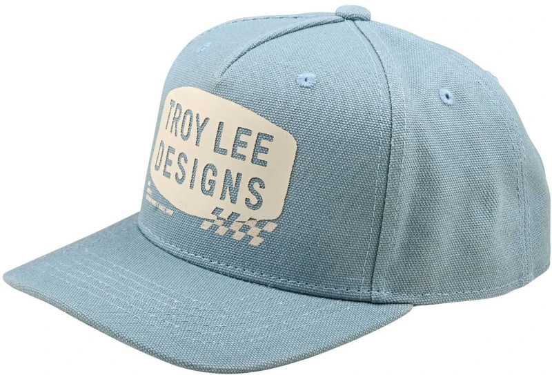 Image of Troy Lee Designs Curved Stamp Snapback Cap, blue for Men