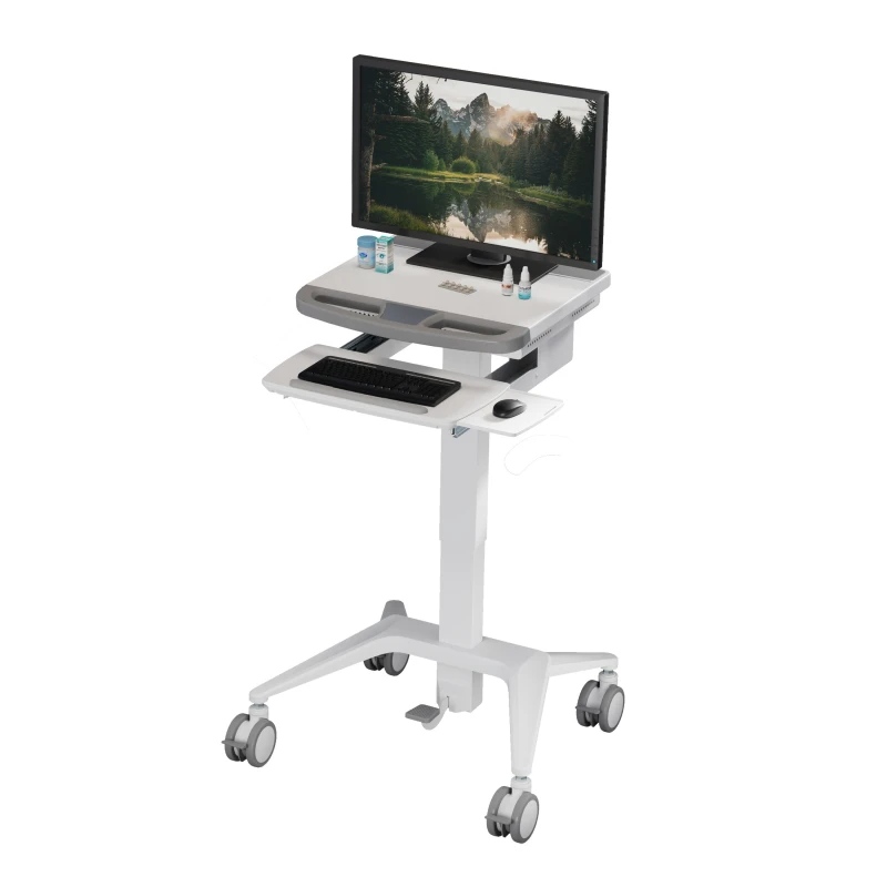 Image of ProperAV Mobile Workstation Trolley Cart - Pneumatic Height Adjustment