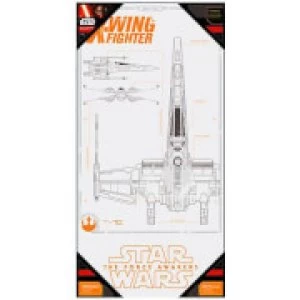 image of Star Wars Episode VII Glass Poster - X-Wing Fighter (50 x 25cm)