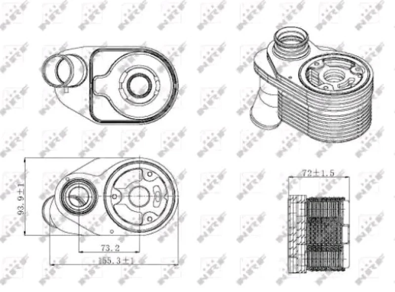 Image of NRF 31325 Oil Cooler with gaskets/seals, EASY FIT Oil Cooler,engine oil (469)