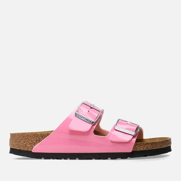 Image of Birkenstock Womens Arizona Patent-Leather Slim-Fit Sandals - UK 7 Pink Sandals female 1026957 7