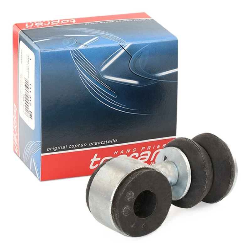 Image of TOPRAN 111 312 Anti-roll bar link Front Axle Left, with fastening material Link Stabiliser (3229)