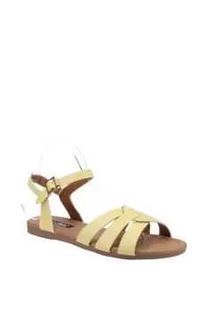 Image of Divaz Antalya Vegan Summer Sandal Female Yellow UK Size 8