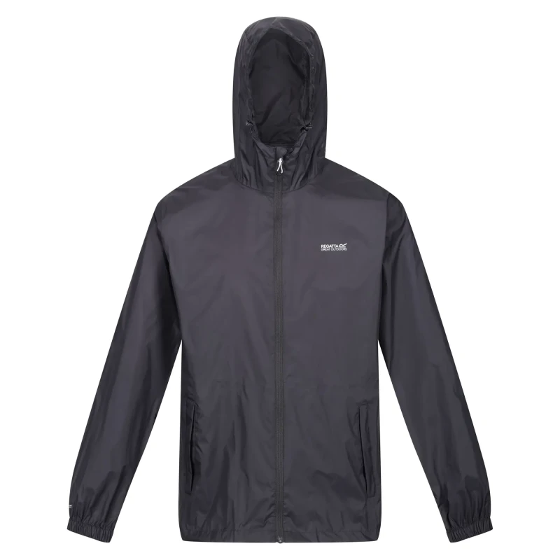 Image of Regatta Regatta Men 'Pack-It III' Waterproof Packaway Jacket in Dark Grey Size: large Dark Grey L Male 5063019015903
