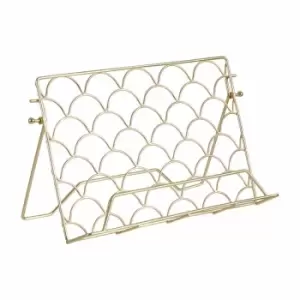 Premier Housewares Cookbook Stand, Matte Gold Finish, Metal Wire