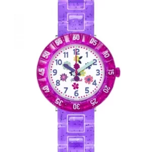 Image of Childrens Flik Flak Purple Garden Watch