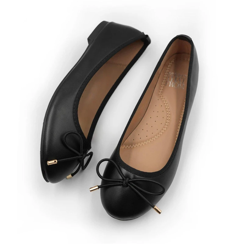 Image of Where's That From 'Bexley' Slip On Flat Pumps Jet Black