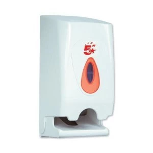 image of 5 Star Facilities Twin Toilet Roll Dispenser W148xD150xH315mm White