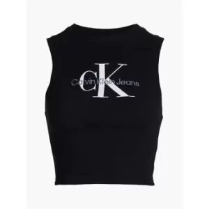 Image of Calvin Klein Jeans Archival Monologo Rib Tank Top - Black