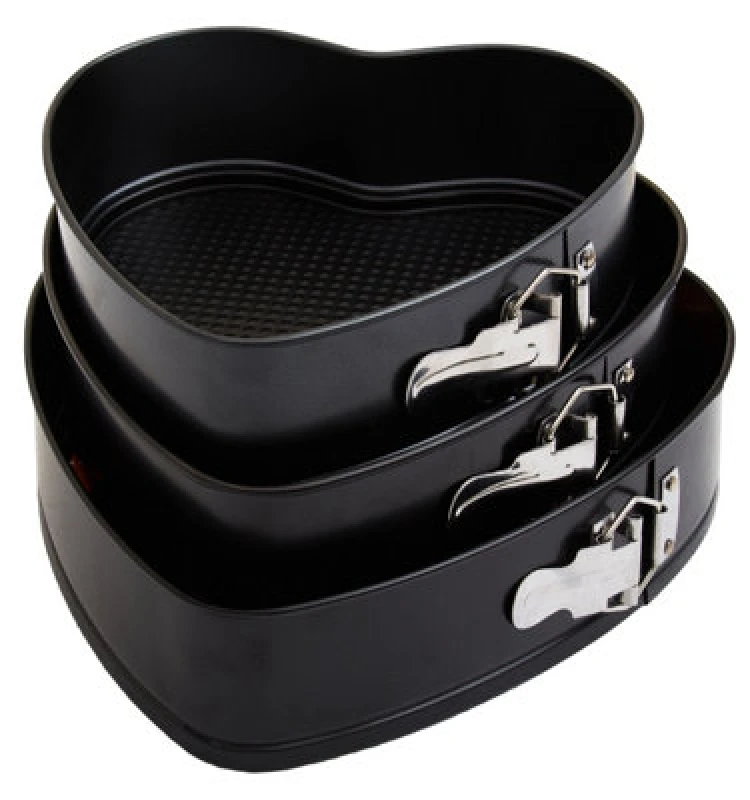 Image of Maison By Premier Heart Shaped Springform Cake Tins Set Of 3, Black 0104608