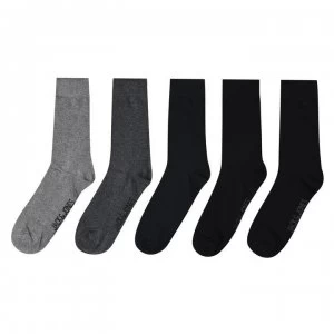 image of Jack and Jones Jens 5 Pack Socks - Blk/LtGry/DkGry