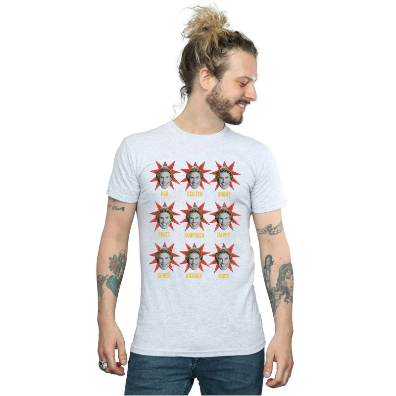 Image of Elf Elf Men Buddy Moods T-Shirt in Grey Size: Small Grey S Male 5057736054468