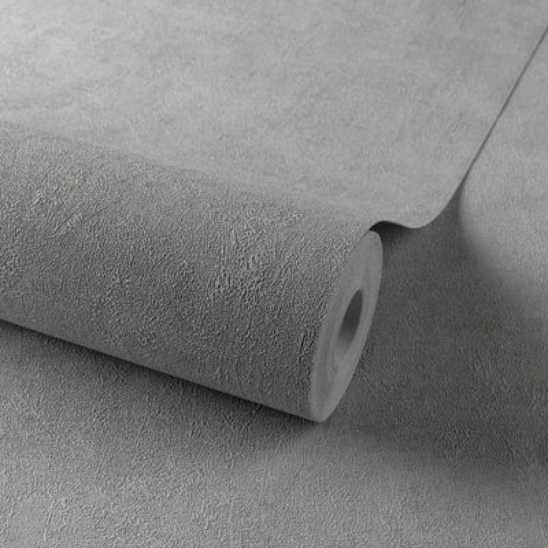 Image of Grandeco Annabella Distressed Plaster Textured Wallpaper, Grey