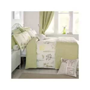 image of Dreams & Drapes Botanique Vintage Floral Duvet Cover Set, Green, Double