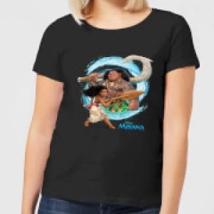 Image of Moana Wave Womens T-Shirt - Black