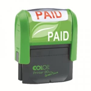 Image of Colop Green Line Word Stamp Paid GLP20PAID