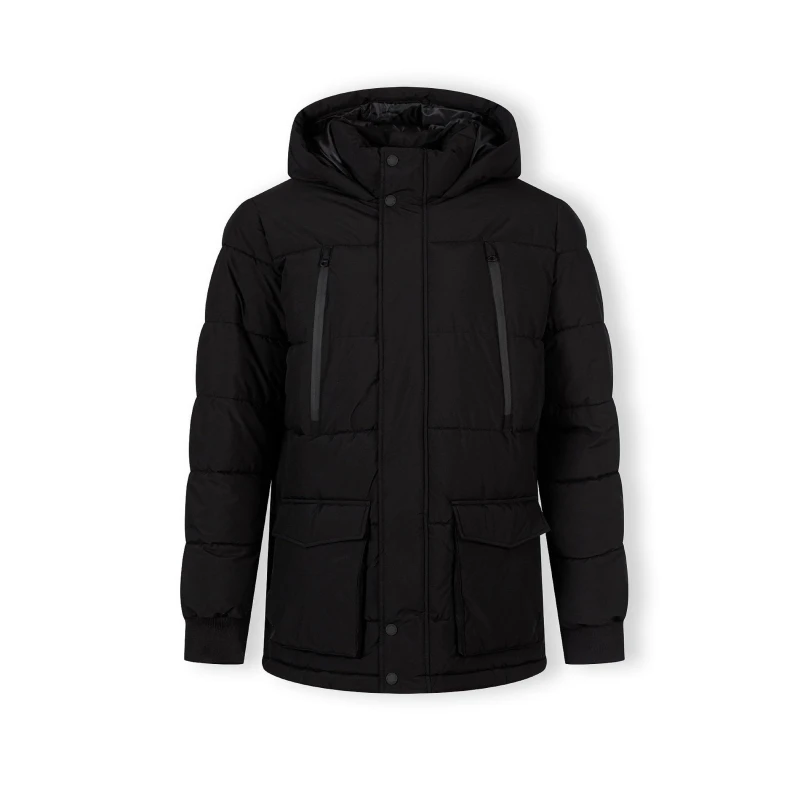 Image of Minoti Men long parka with fleece lining Black male X Small