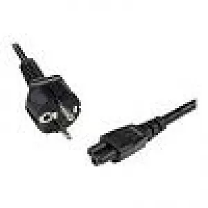 Image of Startech 1m 3 Prong Laptop Power Cord Schuko Cee7 C5 Clover Leaf Power Cable