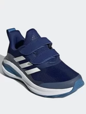 Image of adidas Fortarun Double Strap Running Shoes, Black/White/Grey, Size 11.5