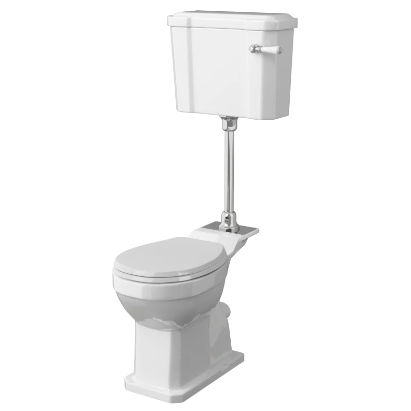 Image of Balterley Traditional Comfort Height Toilet Mid Level Cistern & Soft Close Seat in White White Unisex