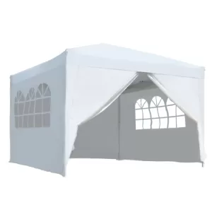 image of Outsunny 3mx3m Pop Up Gazebo Party Tent Canopy Marquee Waterp Resistant Free Storage Bag White