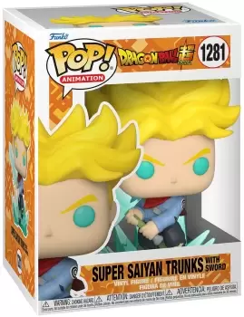 image of Dragon Ball Super - Super Saiyan trunks with sword vinyl figure 1281 Funko Pop! multicolor