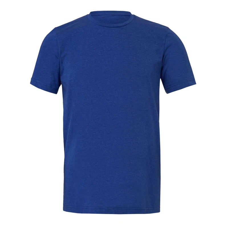 Image of Bella + Canvas Mens Heather Jersey Short-Sleeved T-Shirt in Dark Blue Size: 2XL Dark Blue Male 2XL