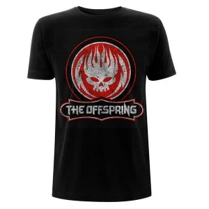 image of The Offspring - Distressed Skull Mens Large T-Shirt - Black