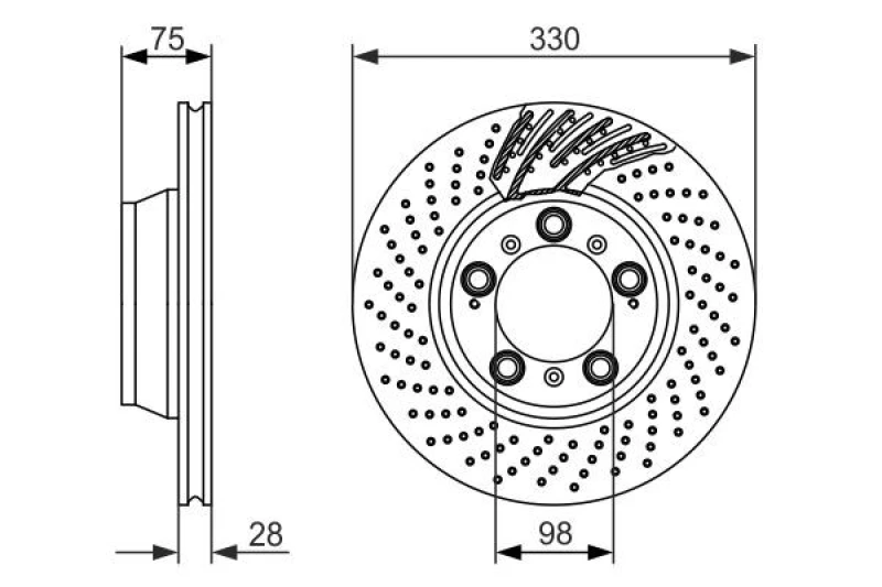 Image of Bosch 0 986 479 581 Brake disc Vented, Coated, Alloyed/High-carbon Brake Disc (82)