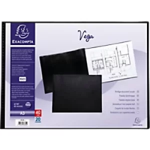 Image of Exacompta Display Book 88330E A3 Black 20 Pockets Pack of 5