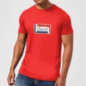 Image of Plain Lazy Logo Print Mens T-Shirt - Red - L