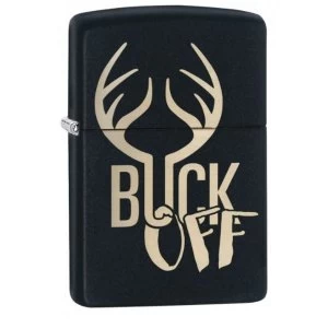 Image of Zippo Buck Off Black Matte Finish Windproof Lighter