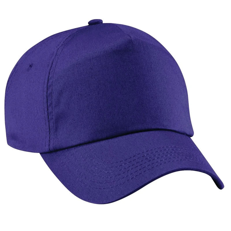 Image of Beechfield Beechfield Men Plain Original 5 Panel Baseball Cap Pack of 2 in Purple Purple One Size Male 5059269087005