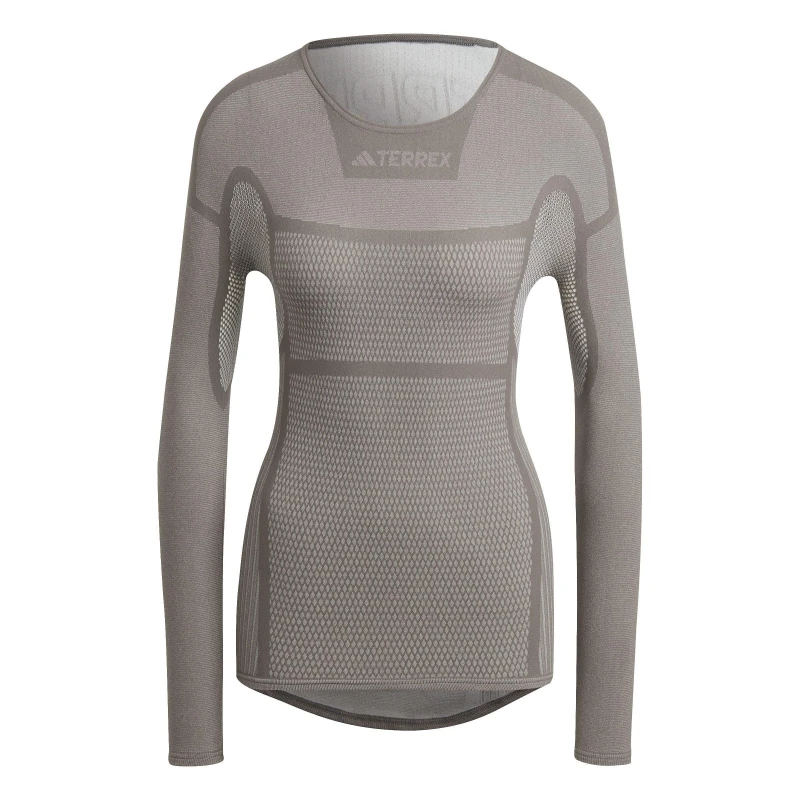 Image of adidas Drynamo Long Sleeve Performance shirt Womens - Grey Grey 2XS