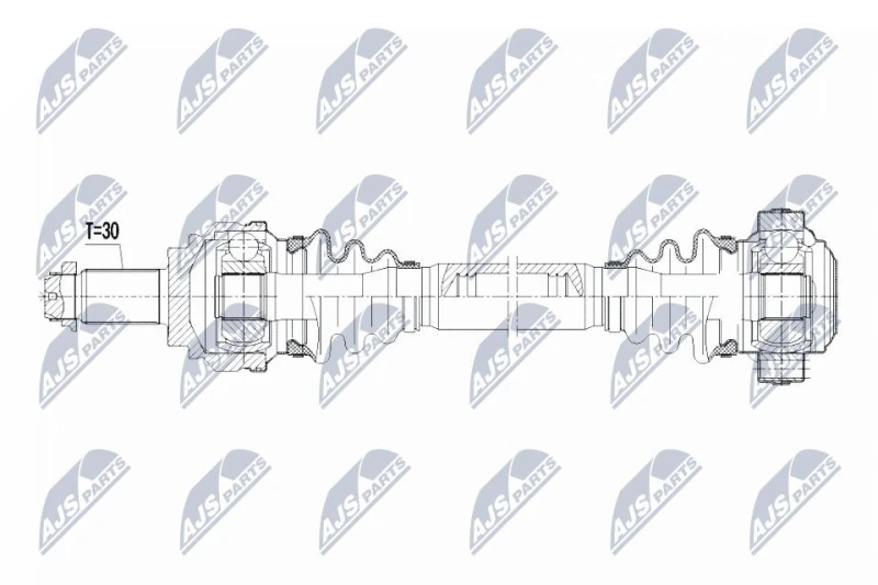 Image of NTY NPW-BM-037 Drive shaft Automatic Transmission, Rear Axle Right Drive Shaft (13)